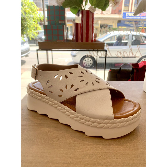 Siren Sandal - White Leather