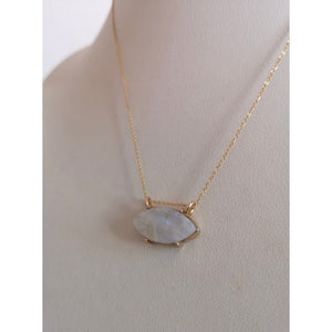 Metropolis Necklace with Oval Moonstone & 18KT Gold Plating