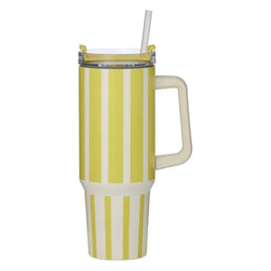 Vertice Stripe Insulated Mug 1.2L - Yellow