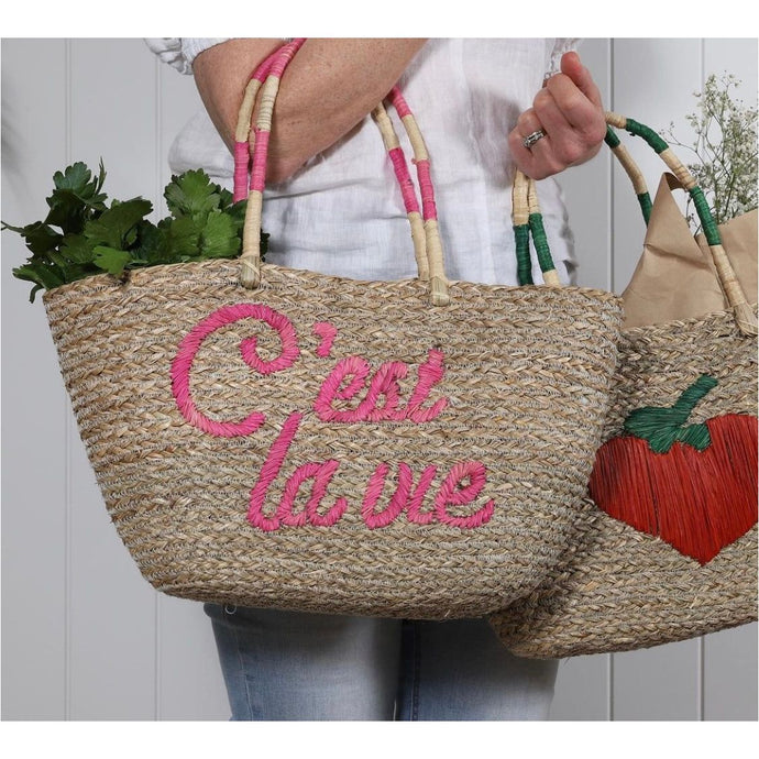 C'est La Vie Seagrass Tote Bag