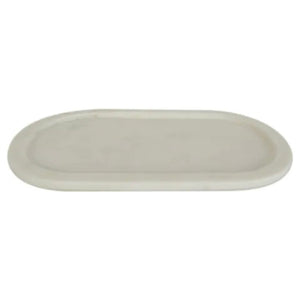 White Marble Rounded Tray - Large