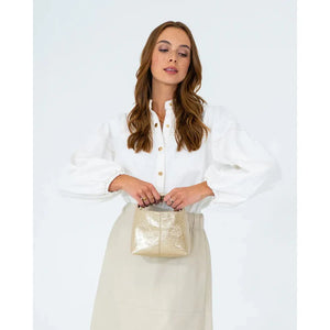 Linton Crossbody - Light Gold Crinkle