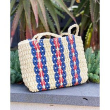Load image into Gallery viewer, Mini Navy &amp; Red Stripe Bag