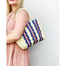 Load image into Gallery viewer, Mini Navy &amp; Red Stripe Bag