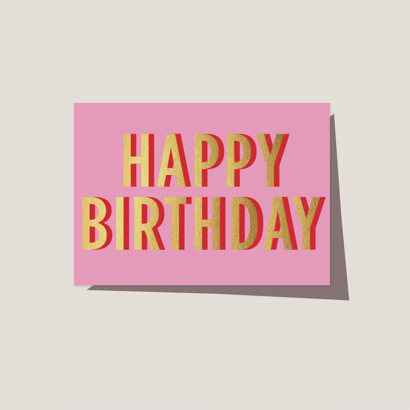 Birthday Neon Pink Card