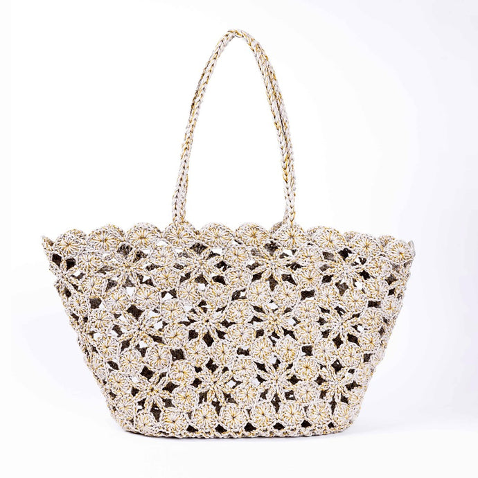 Jane Crochet Basket - Beige Gold