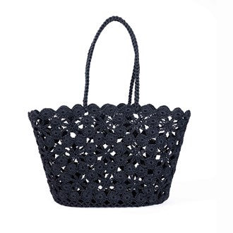 Jane Crochet Basket - Black