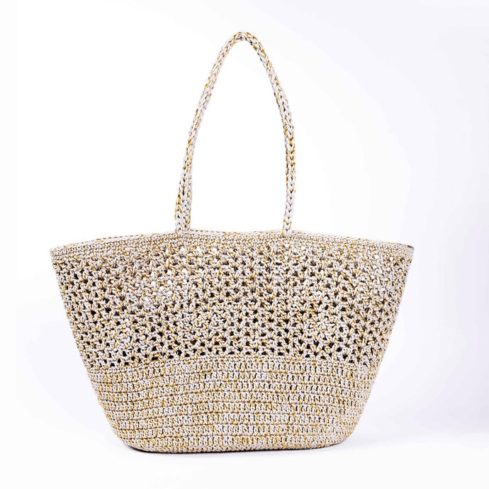 Romy Crochet Basket - Beige Gold