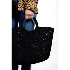 Sophia Crochet Basket - Black