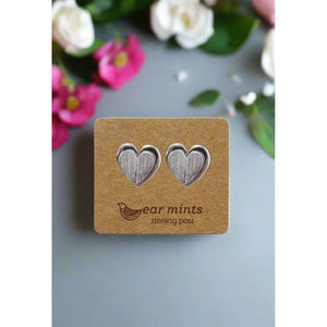 Double Heart Earrings - Silver