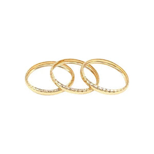 Hammered Bangle - Set of 3 - Gold