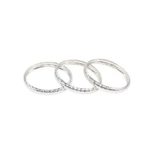 Load image into Gallery viewer, Hammered Bangle - Set of 3 - Silver