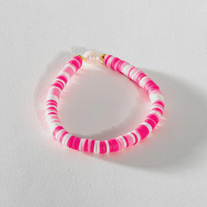 Pearl Pop Heishi Bead Bracelet - Pinky Multi