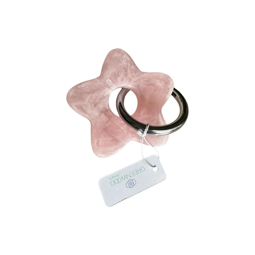 Star Resin Keyring - Baby Pink