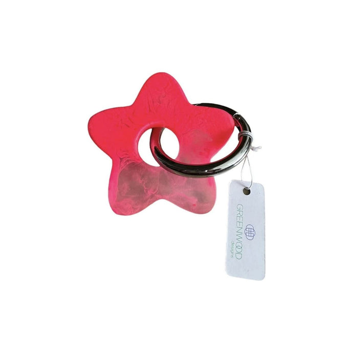 Star Resin Keyring - Hot Pink