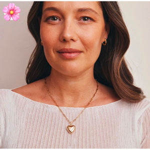 Ella Puffy Heart Necklace - Gold