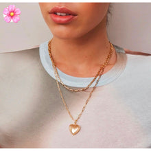 Load image into Gallery viewer, Ella Puffy Heart Necklace - Gold
