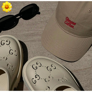 'Gimme Coffee' Cap - Beige/Red