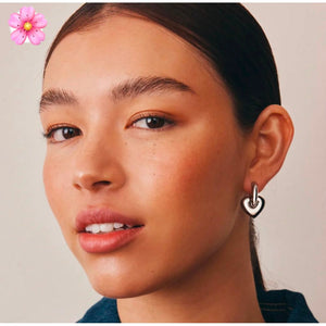Lisa Puffy Heart Earrings - Silver