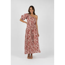 Load image into Gallery viewer, Eden One-Shoulder Dress - Brick Print