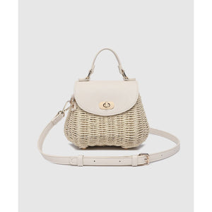 Sandy Raffia Crossbody Bag - Vanilla