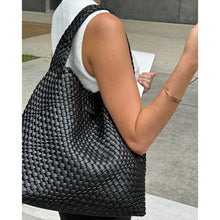 Load image into Gallery viewer, Gabby Woven Shoulder Bag - Black