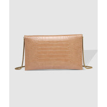 Load image into Gallery viewer, Zoe Clutch - Croc Camel