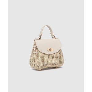 Sandy Raffia Crossbody Bag - Vanilla