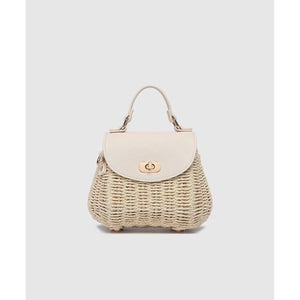 Sandy Raffia Crossbody Bag - Vanilla