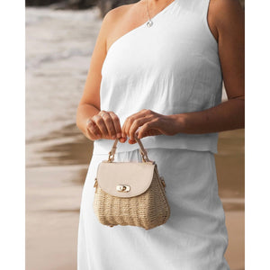 Sandy Raffia Crossbody Bag - Vanilla