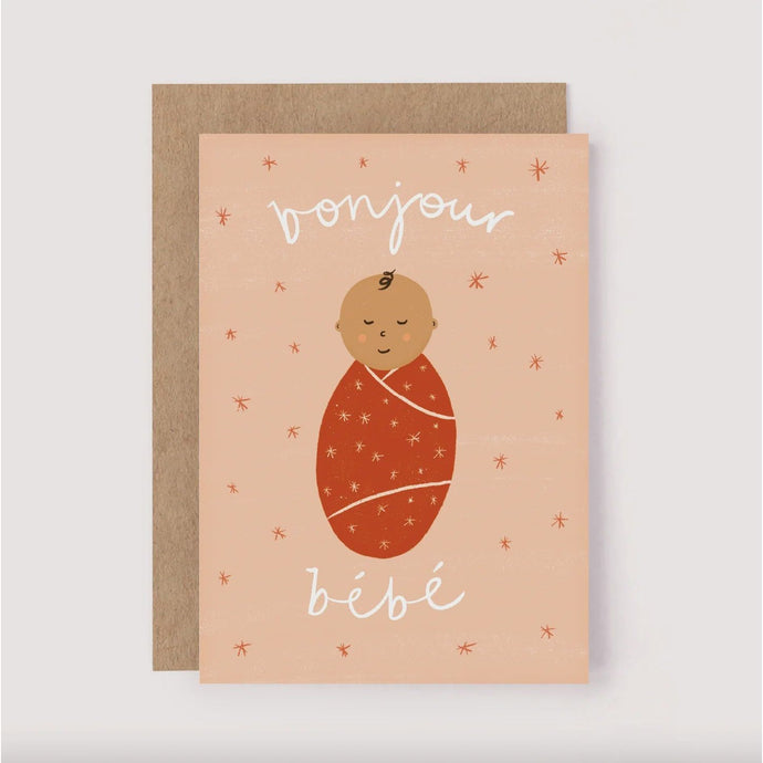 Bonjour Bebe Pink Card