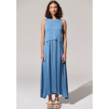 Load image into Gallery viewer, Estel Knit Tank Satin Dress - Blue