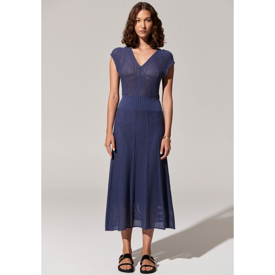 Paco Pointelle Dress - Blue