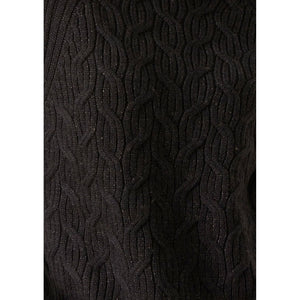 Bennet Merino Lurex Cable Knit - Charcoal