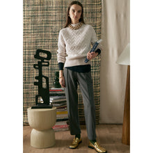 Load image into Gallery viewer, Bennet Merino Lurex Cable Knit - Pebble
