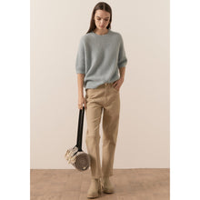 Load image into Gallery viewer, Jane Pointelle Knit Tee - Blue