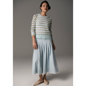 Maia Stripe Knit - Blue/Khaki