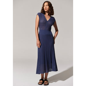 Paco Pointelle Dress - Blue