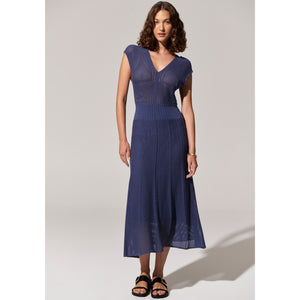 Paco Pointelle Dress - Blue