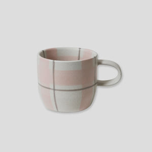 Blush & Grey Check Mug, Cat's Pyjamas