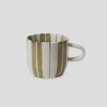 Load image into Gallery viewer, Olive Stripe Mug, Cat&#39;s Pyjamas