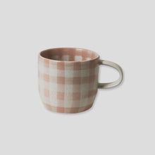 Load image into Gallery viewer, Soft Terracotta Check Mug, Cat&#39;s Pyjamas