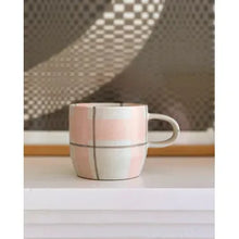 Load image into Gallery viewer, Blush &amp; Grey Check Mug, Cat&#39;s Pyjamas