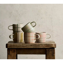 Load image into Gallery viewer, Blush &amp; Grey Check Mug, Cat&#39;s Pyjamas