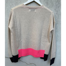 Load image into Gallery viewer, Step Hem Knit - Oatmeal / Pink &amp; Navy