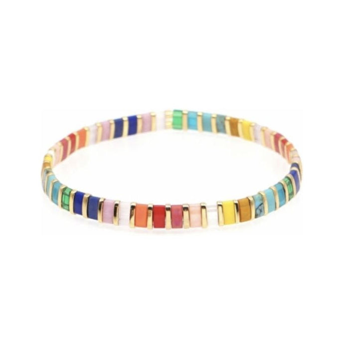 Chasing Rainbows Gold Tila Bracelet