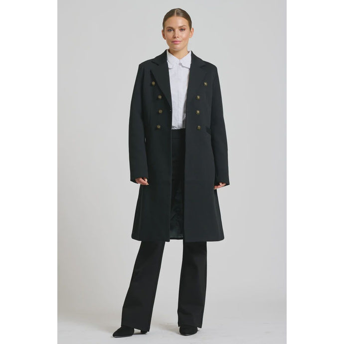 Louise Long Line Coat - Black
