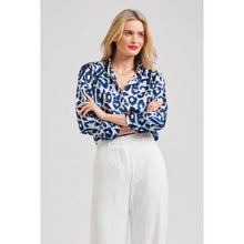 Load image into Gallery viewer, Celia Classic Shirt - Blue Leopard