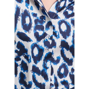 Celia Classic Shirt - Blue Leopard