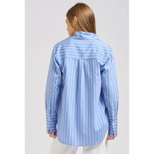 Load image into Gallery viewer, The Elodie Girlfriend Shirt - Blue Pink Stripe